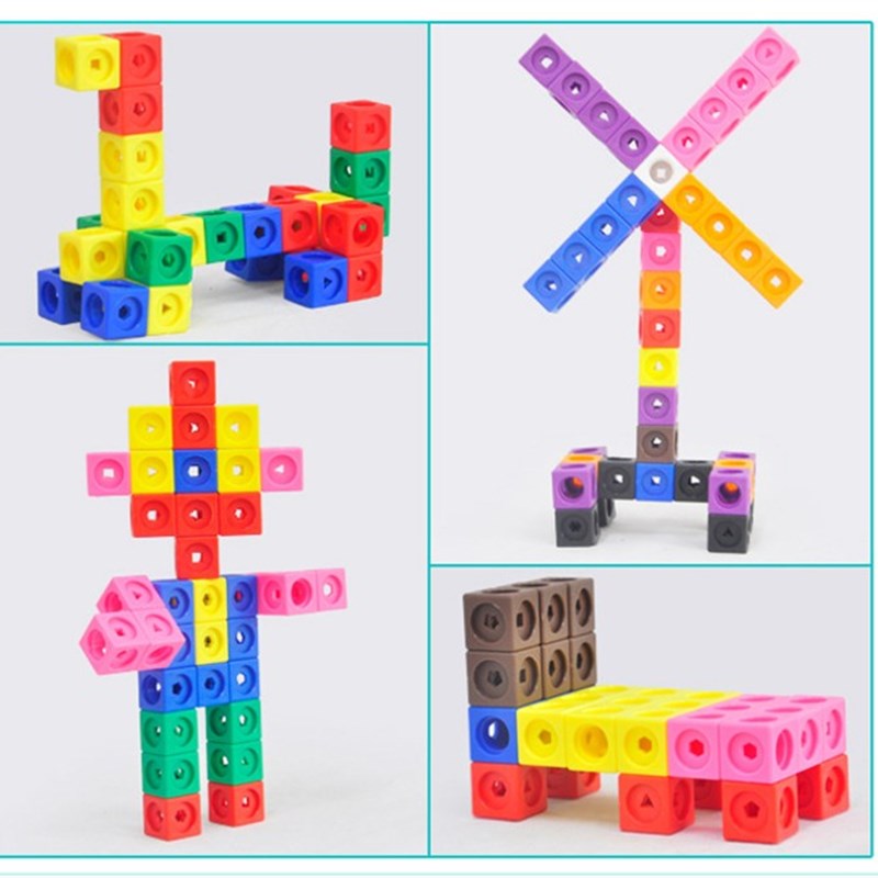 六面立体正小方块数字计数方块积木拼插幼儿园玩具教具1-3-6周岁2