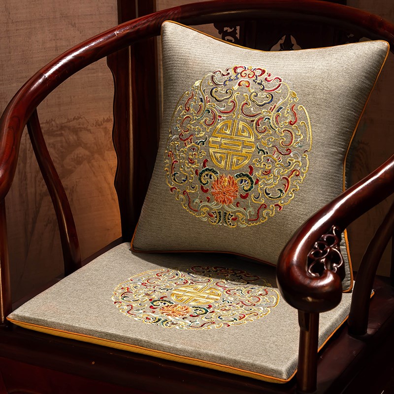 中式沙发椅子坐垫红木实木海绵椅垫餐椅太师椅茶椅垫子座垫定制