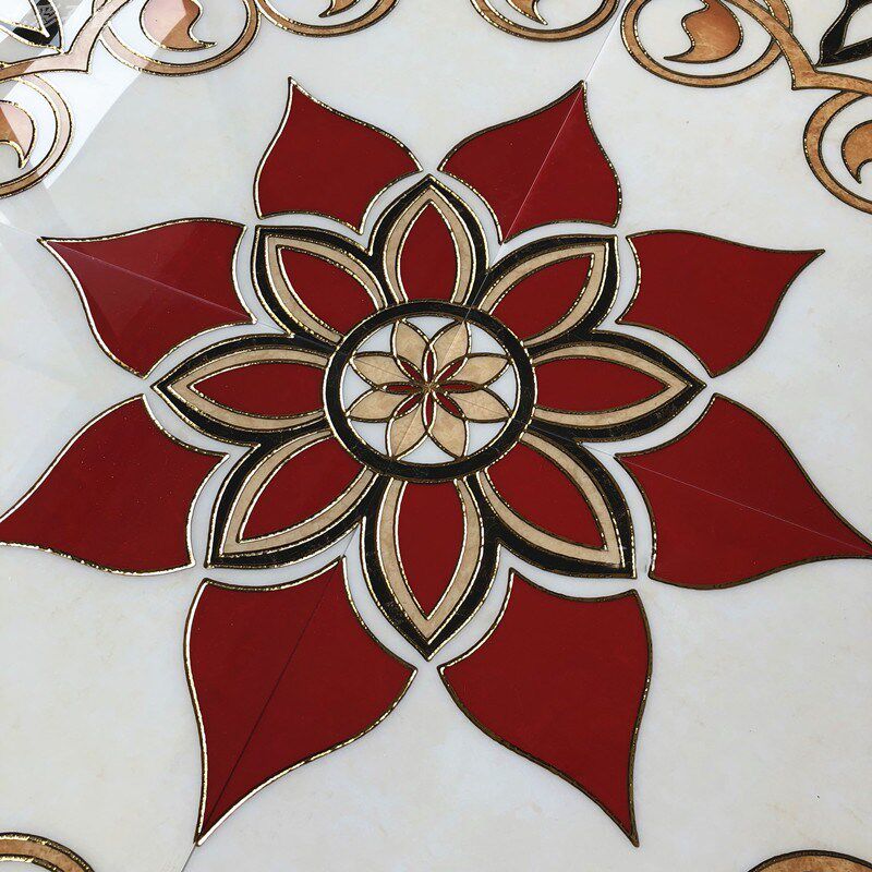客厅拼花瓷砖花片600x600欧式入户玄关过道走廊地砖拼花1200*1200