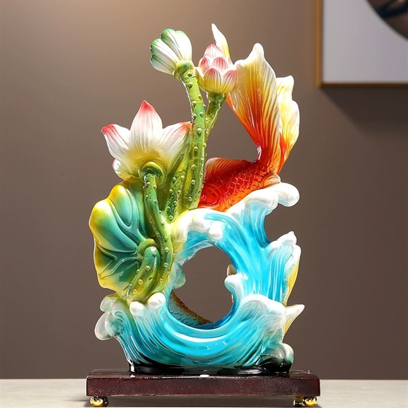 年年有余锦鲤鱼招财摆件客厅家居酒柜乔迁新居办公室装饰如鱼得水