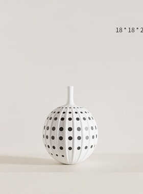 黑白色波点简约高级感酒柜摆件客厅小众艺术品摆设现代桌面装饰品