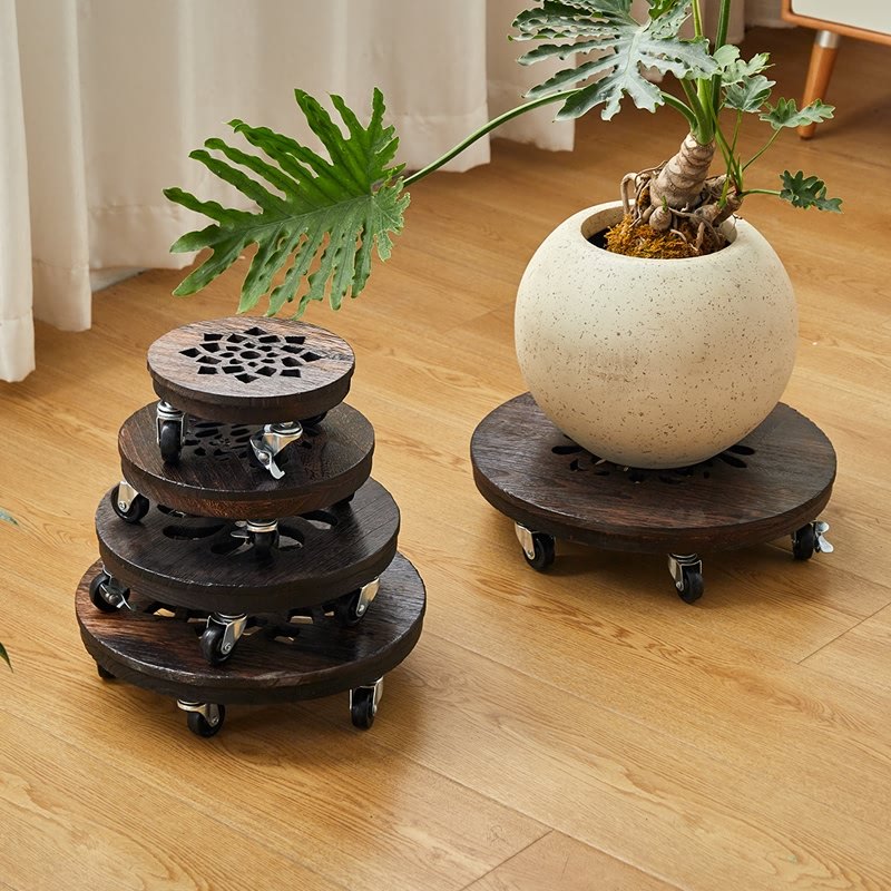 实木家用移动花盆透气托盘带刹车静音万向轮滑轮圆方形底座接水盘,鲜花速递/花卉仿真/绿植园艺,花托/移动托盘,淘宝优惠券,粉丝福利购,淘宝优惠卷