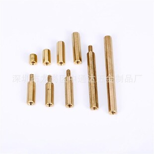 or六角铜柱M3单头通PC间支撑隔柱安防加铜螺母柱长外牙1M3