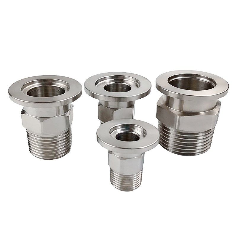 304不锈钢真空快装六角外丝卡盘外螺纹接头KF16/25/40/50 1/2 4分