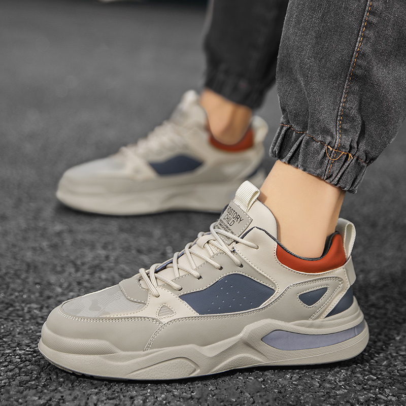 男鞋秋冬季皮面防水旅游鞋男士软底轻便老爹运动鞋男款百搭潮加绒