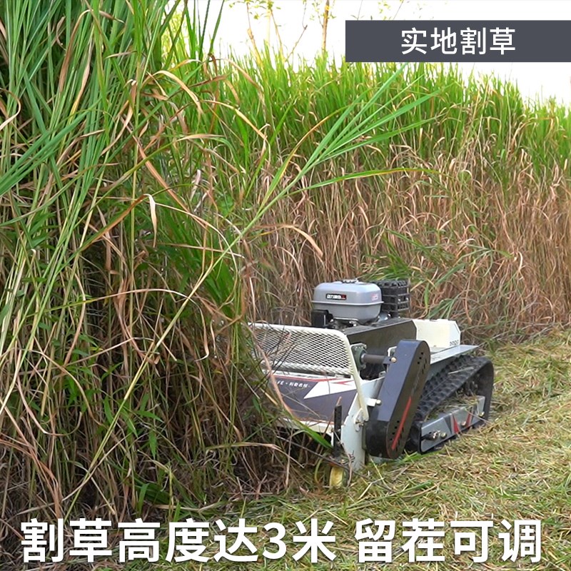 遥控割草机果园林草坪除草开荒机草坪修剪光伏碎草机履带式灭草机