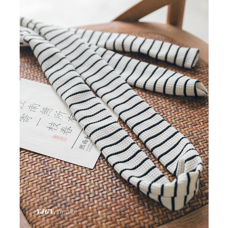 印计谷羽 春夏季百搭条纹围巾女日系百搭ins风外搭丝巾披肩F631