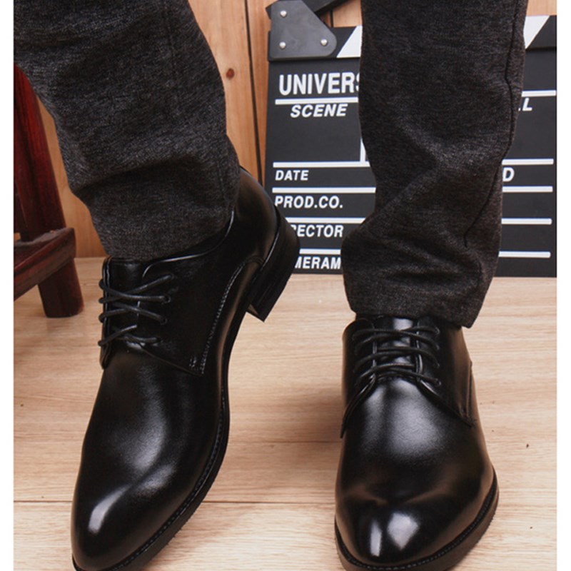 夏季皮鞋男商务正装青年韩版婚鞋内增高百搭英伦休闲尖头男鞋潮流