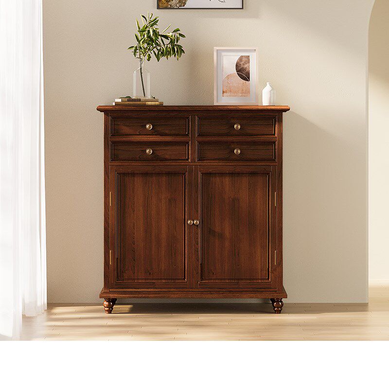 虎牌新款美式乡村实木玄关保险柜家用隐形防盗客厅卧室办公展示抽