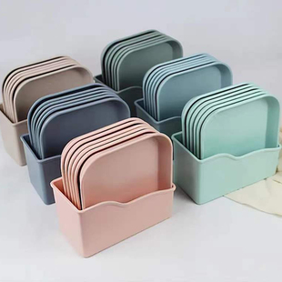 密胺四方形垃圾盘j吐骨碟家用干果零食点心小托盘茶几餐具收纳盘