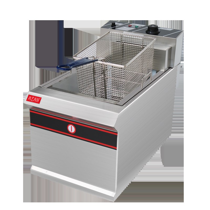 鸿艺903 904电炸炉商用加厚单缸双缸电炸锅汉堡店设备油炸锅