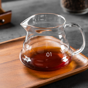 野啡 云朵高硼硅玻璃咖啡壶手冲咖啡分享壶公道杯断水过滤带刻度