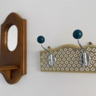 韩国ins风实木双头衣帽挂钩法式 饰 Vintage壁挂衣帽架民宿店铺装