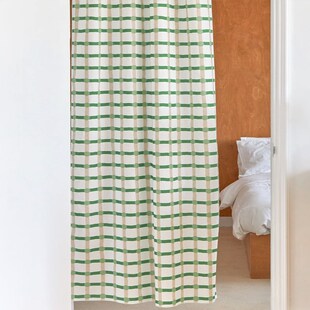 ins格子窗帘免打孔魔术贴粘贴式卧室I飘窗半遮光网红穿杆挂钩帘布