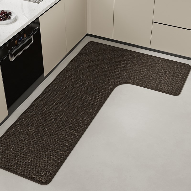 厨房简约防滑专用地垫吸水吸油耐脏免洗地毯L型满铺高级感脚垫子
