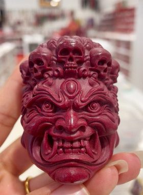 保真朱砂紫金砂大黑天摆件手把件实物所拍尺寸如图黑才办公室随身