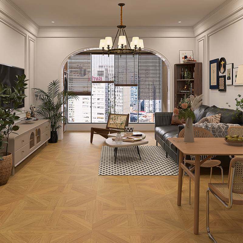 ll法式木纹砖800x800 客厅卧室中古风地板砖柔光天鹅绒全屋通铺瓷