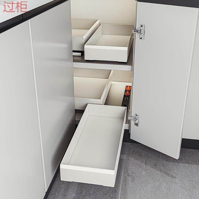 rW2现拉篮房做抽屉橱柜内置物式架拐角密网拉蓝超深柜调味料28厨