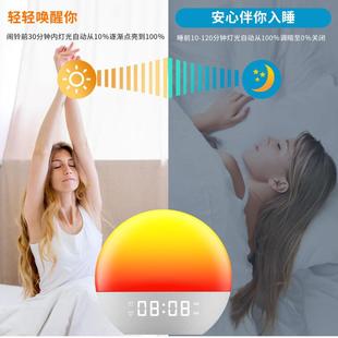 亚逊多功能白噪音L唤醒灯日出钟ED幻彩闹ZH046F氛围伴睡床头马小