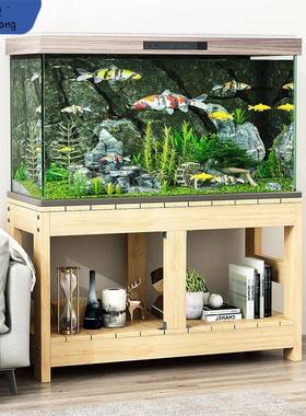 实鱼木加厚缸架LYO子鱼缸底架座置物承重双层缸架子草木架子鱼缸