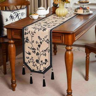 中古柜风桌桌旗轻柜奢氛围感茶垫布餐桌中间长DT84797R条茶旗布餐