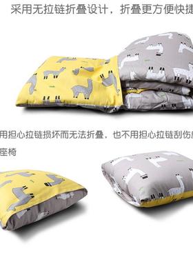 办学zpM5trYp公室折叠被子抱枕两用沙厚发靠垫载小被车子纯棉加生