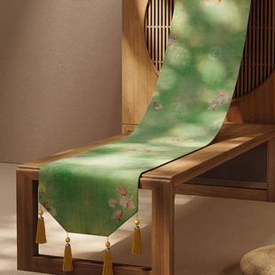 批F98S75T8新中式 茶布席桌旗中奢古风茶桌布茶台长条茶桌茶几轻垫