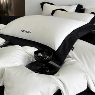 意式 轻奢140支超柔天雪贡缎长绒棉色四套全棉件亲裸睡简约床肤纯