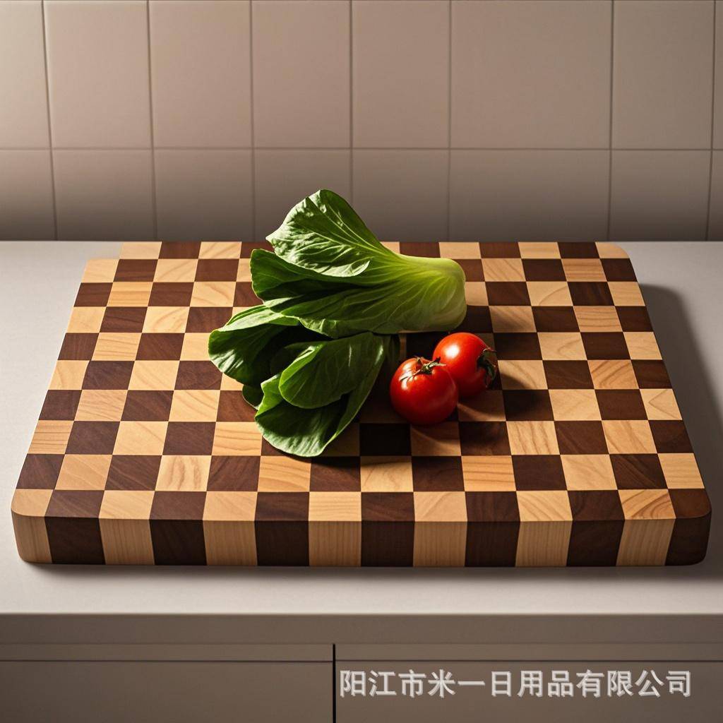 棋盘格菜板实木质无漆无蜡家用厨房水果砧板面板粘板案板防霉菜板