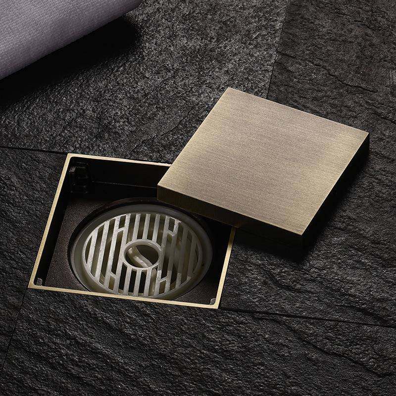 邦尔全铜可镶嵌瓷砖式隐菲地卫漏生间形DL-10*10正方形防臭地漏厂