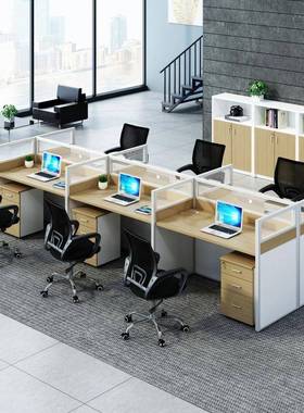 办公椅4组合办公室家FRY20210具/6人位转角员作工隔断屏风卡桌座