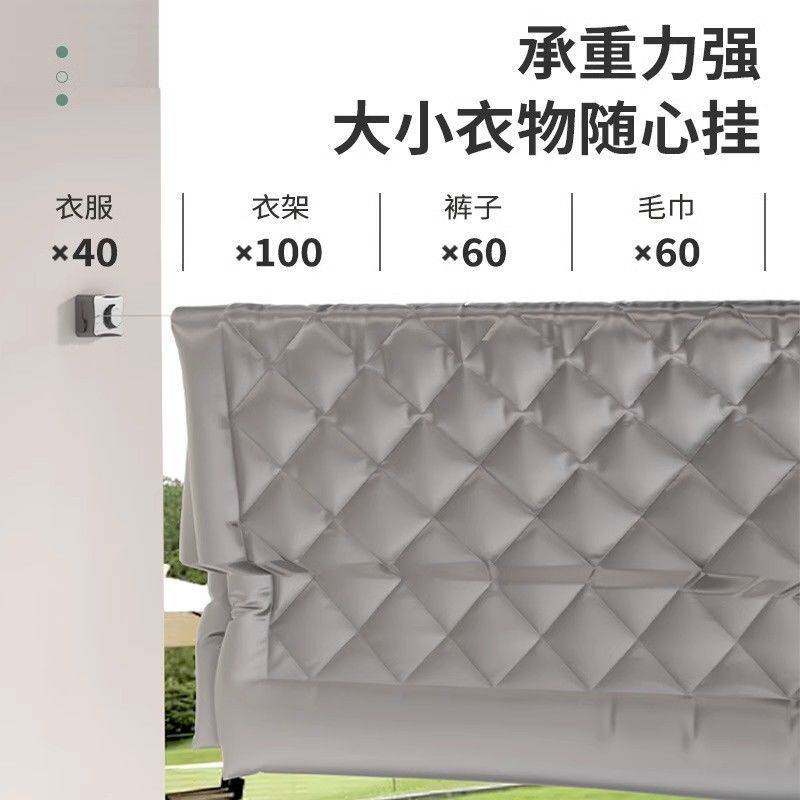 隐形伸缩晾衣绳免打孔出租屋钢丝绳家居阳台挂晒被子固定