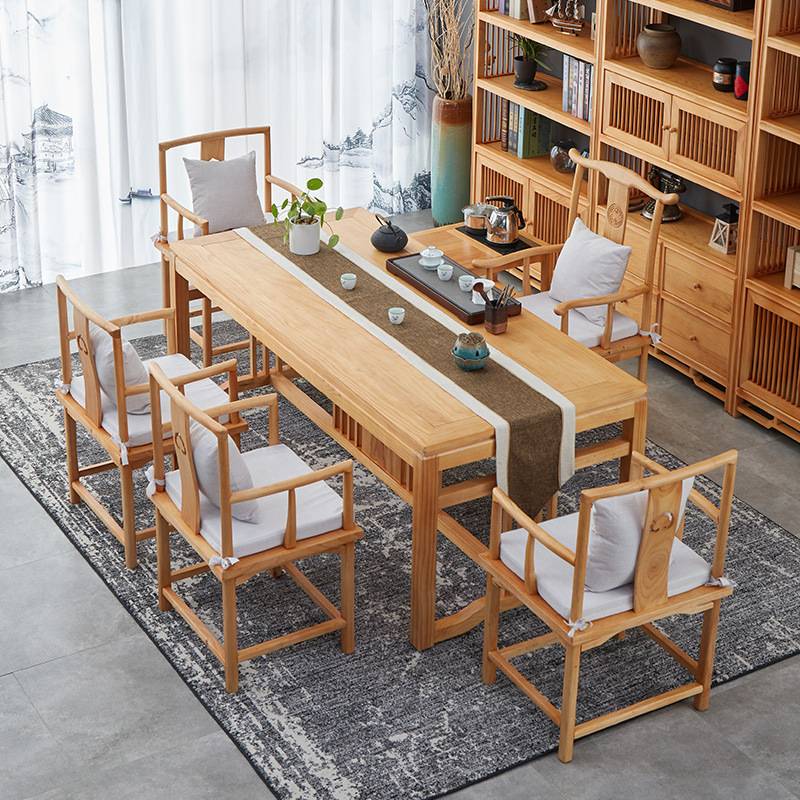 新中式实木茶桌椅组合 现代简约禅意家用茶桌 办公室功夫泡茶茶台