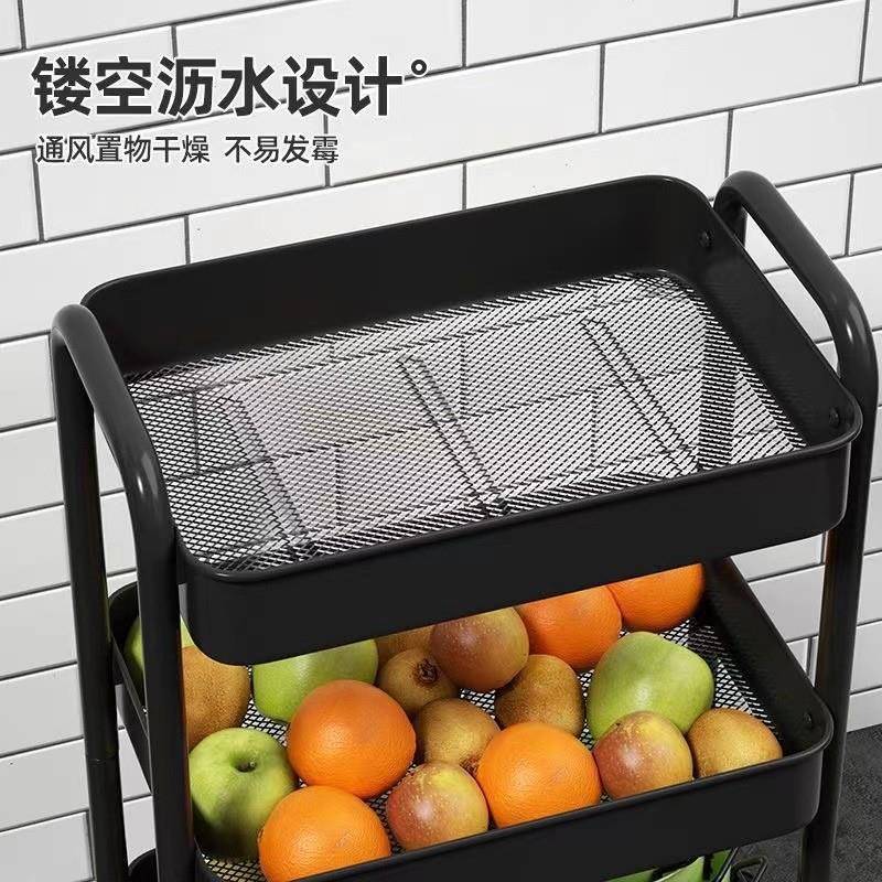 多层厨房置物纳架落地移动家用蔬小推车可放Y2QQtbn7菜篮子菜筐玩