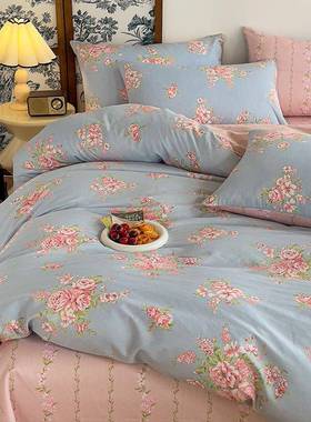 美式田园全棉纯棉床上四用件套家用三被套床lxy20246单床笠款件套