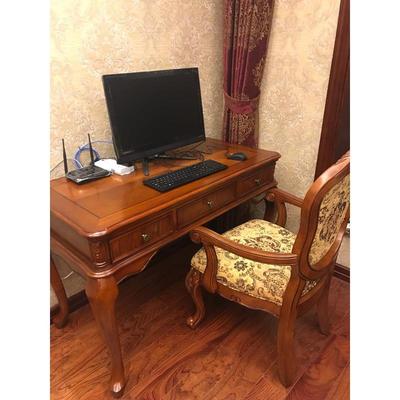 美式乡村字实木桌书房电脑桌写台欧式古书桌椅组仿合办书公桌809