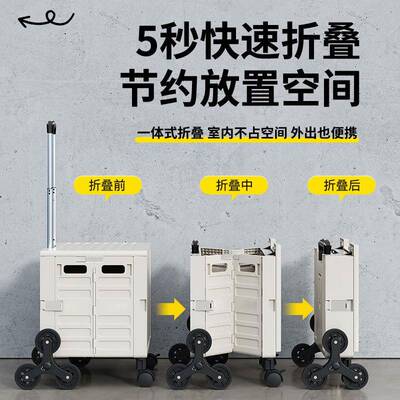 户外露箱折营拉杆推车家用购物买手推车菜多功能超市JC-9028/快递