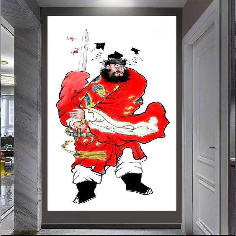 中国风现代俗天师馗画像42870890墙民画带晶瓷框挂钟画壁画