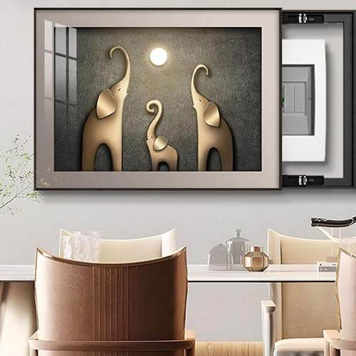 款表箱电装饰画202开5新轻奢感客厅空配F969ST电箱遮挡挂画现代简