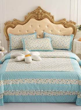 田园韩版碎花四件套加厚942280欧彩棉亲双人肤1.2床三小件套棉被