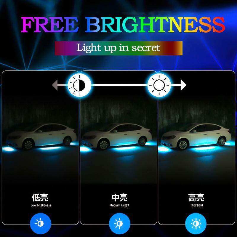 汽车跨境幻彩底盘灯改装七彩APP流光跑马灯RGB车底音乐节奏装饰灯