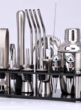 新款黑色克力套装亚鸡尾酒6调酒器CG1067酒吧工具20件套CG107