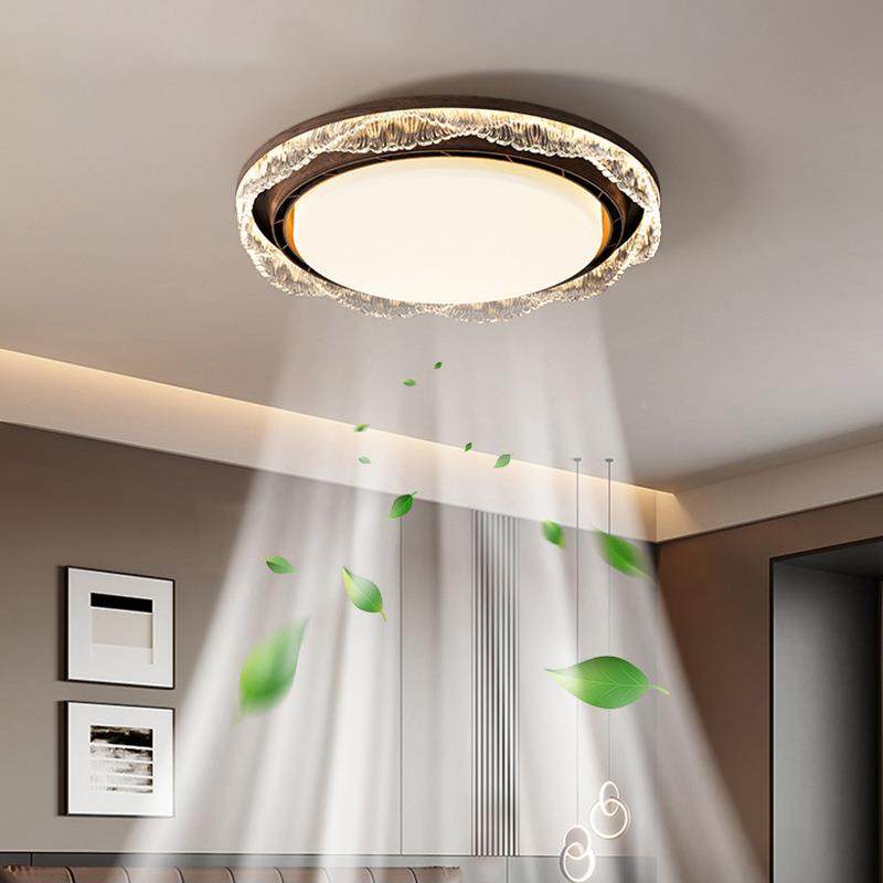 无叶风卧扇灯隐形中古风18护眼餐厅室灯简约复木纹电扇灯色一体古,家装灯饰光源,风扇灯,淘宝优惠券,粉丝福利购,淘宝优惠卷