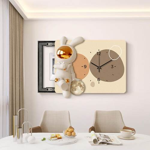 现代简约免打孔表箱装饰画厅开关闸客配电电箱遮挡箱电奶油熊（表