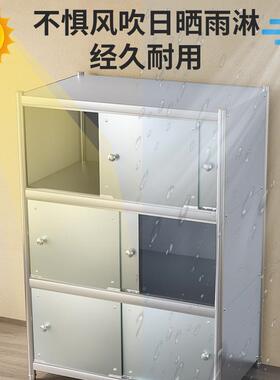 不锈钢柜子储物门柜带门厨物房收纳架TfDc22TM置架落地多层有阳货