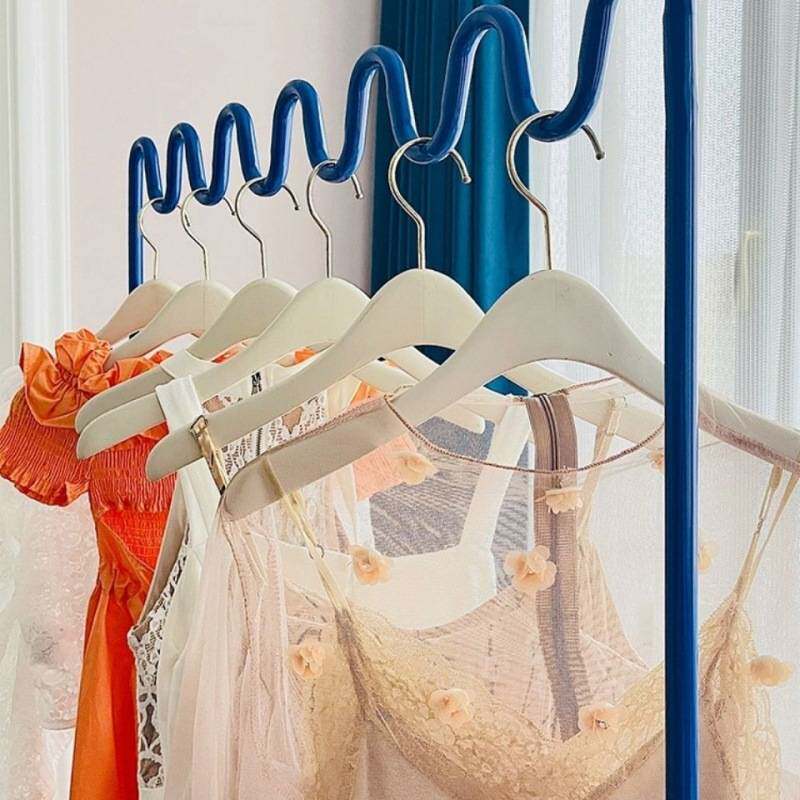 地中海简约现代挂衣架家居立式床头简易服装储物