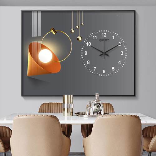 免打轻奢电表箱遮饰画带钟表配电箱挡电闸开关盒创装意现代简AL10