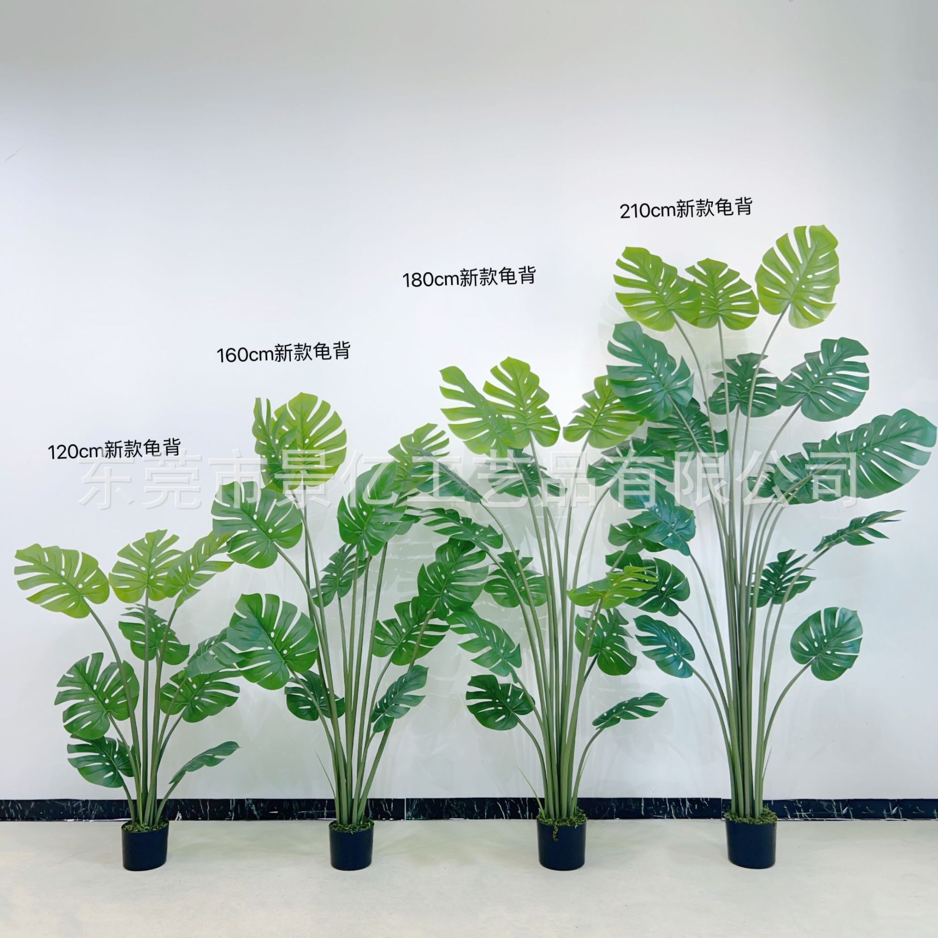 仿真龟背PU杆仿真龟背叶盆栽仿真植物盆景龟背竹仿真龟背绿植摆件