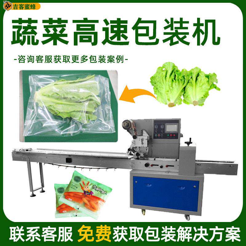 供应袋装红萝卜豆角豆芽包装机全自动蔬菜青菜多功能枕式包装机