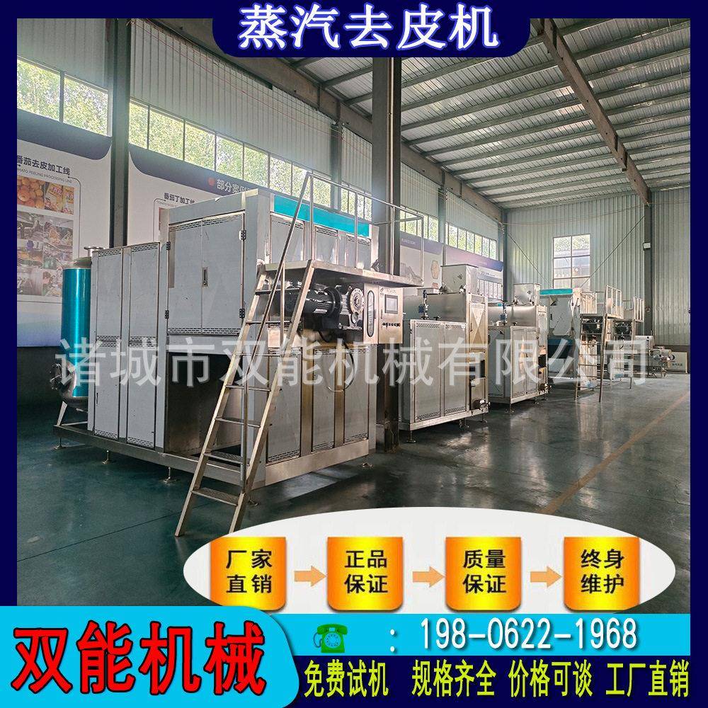 大型黄桃蒸汽去皮机稳定运行少果肉损耗鲜果加工机械设备